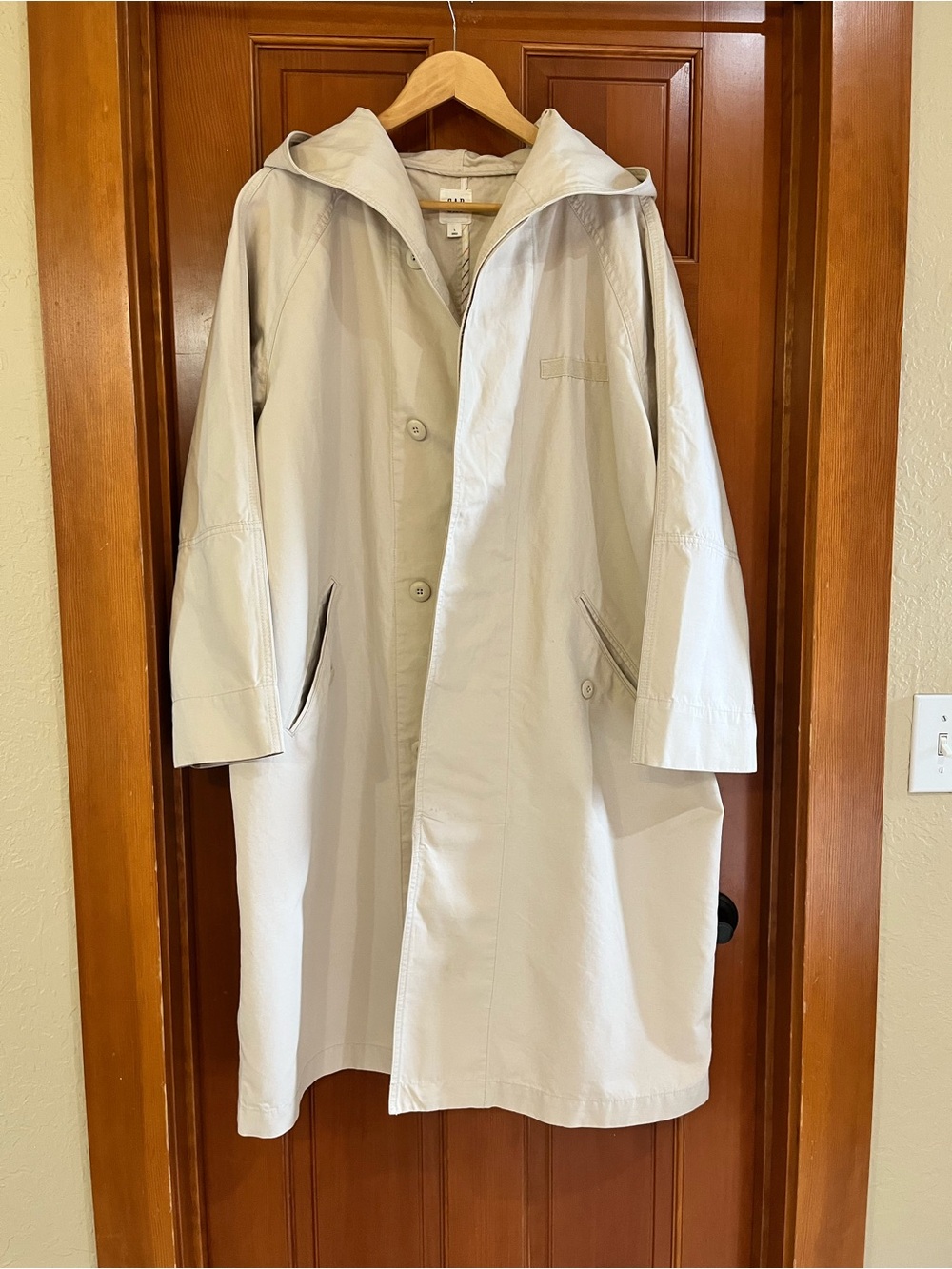 GAP Light Gray Hooded Trench Coat